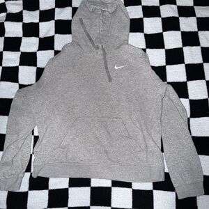 Nike Gray Crewneck Hoodie with White Swoosh